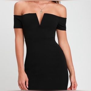LuLu’s Off The Shoulder Black Mini Dress